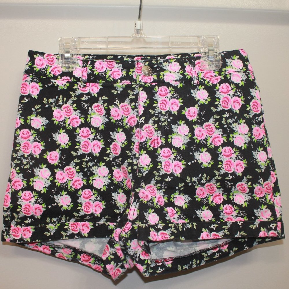 Denim Floral Shorts